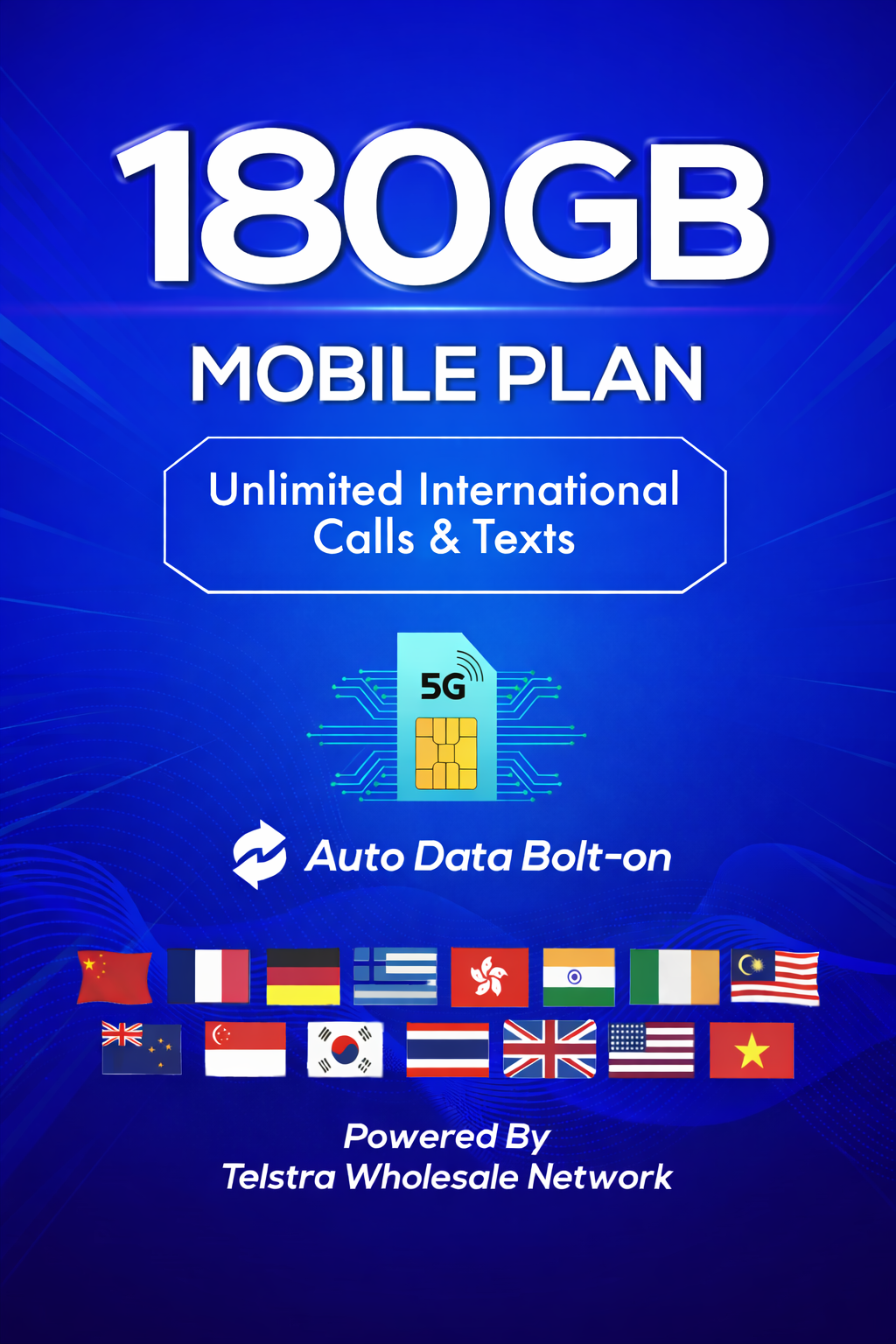 Home t1xperts 5g mobile plan 29gb auto top up unlimited calls & texts* to selected countries*