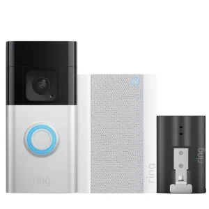 ring video doorbell plus with chime pro and quick release battery