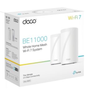 tp link deco be65 (2 pack) be11000 whole home mesh wi fi 7 system