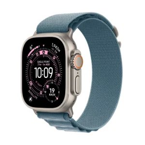 apple watch ultra 3 gps + cellular 49mm natural titanium case with light blue alpine loop small