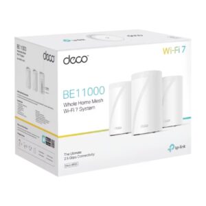 tp link deco be65 (3 pack) be11000 whole home mesh wi fi 7 system